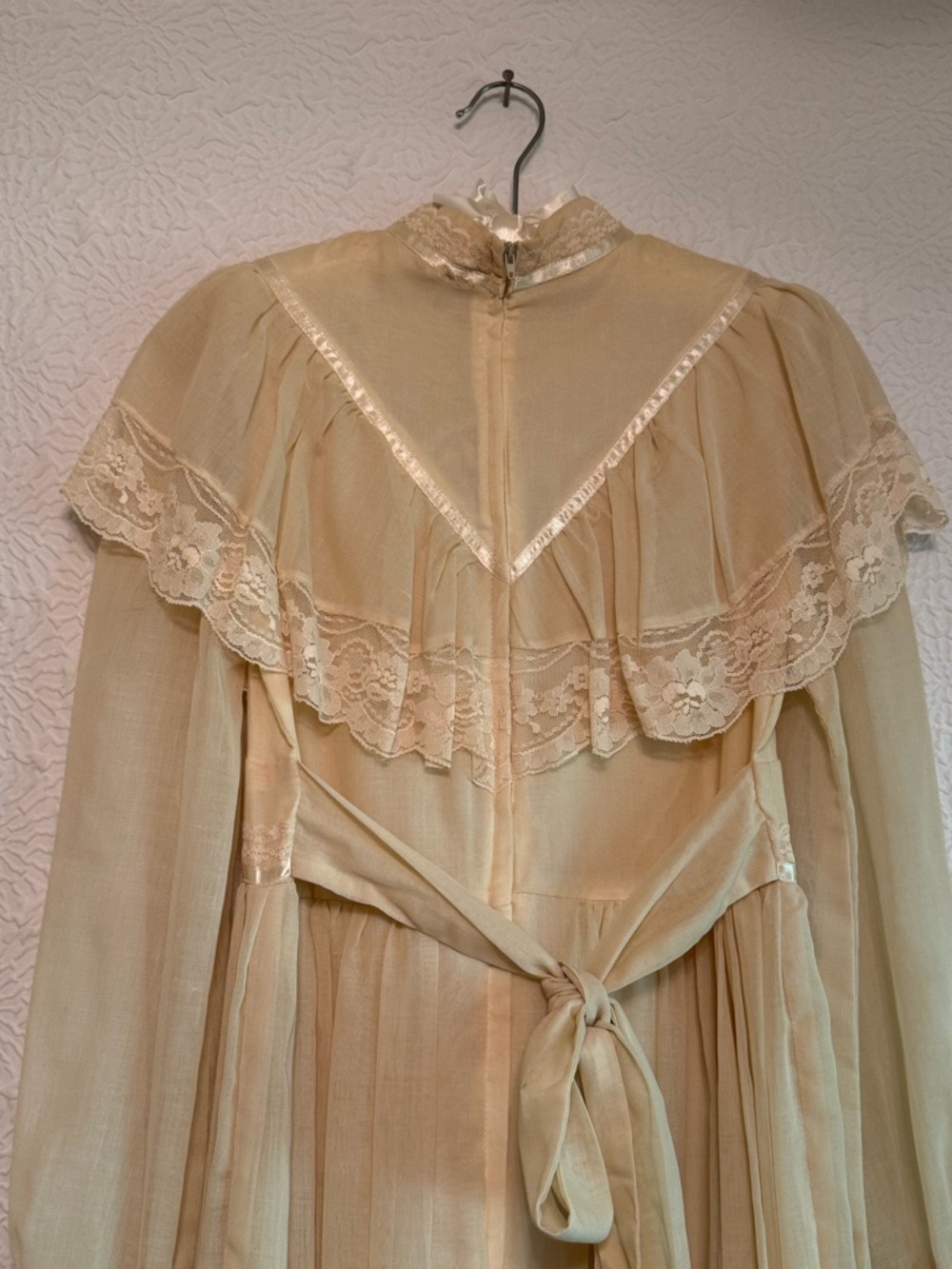 Gunne Sax Vintage Lace Trim Maxi Wedding Dress - Picture 10 of 16